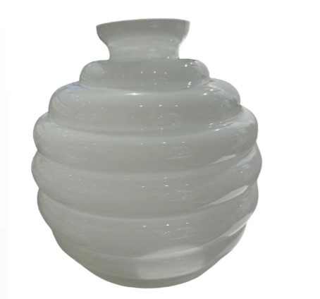 WHITE GLASS VASE