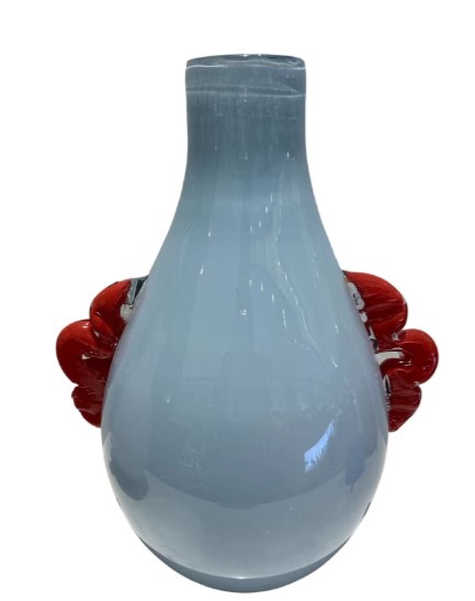 LIGHT BLUE GLASS VASE