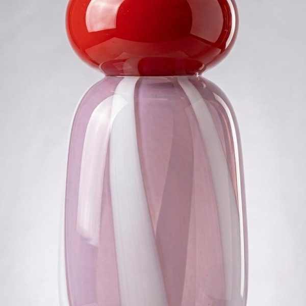 PINK VASE WITH BALL TOP