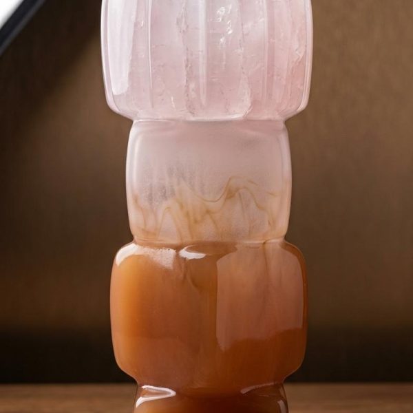 PINK ORANGE GLASS VASE
