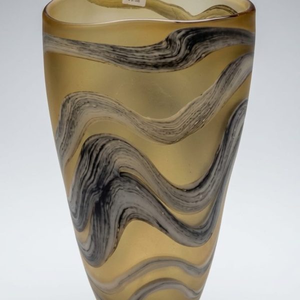 AMBER YELLOW GLASS VASE