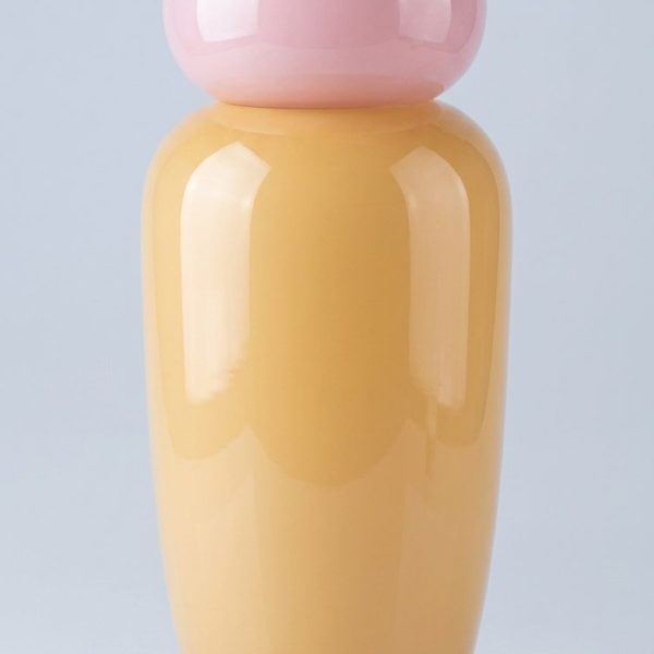 ORANGE PINK GLASS VASE