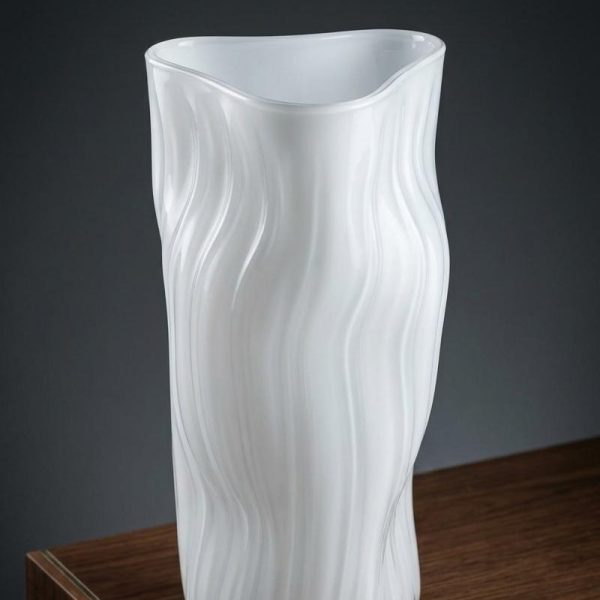 WHITE GLASS VASE