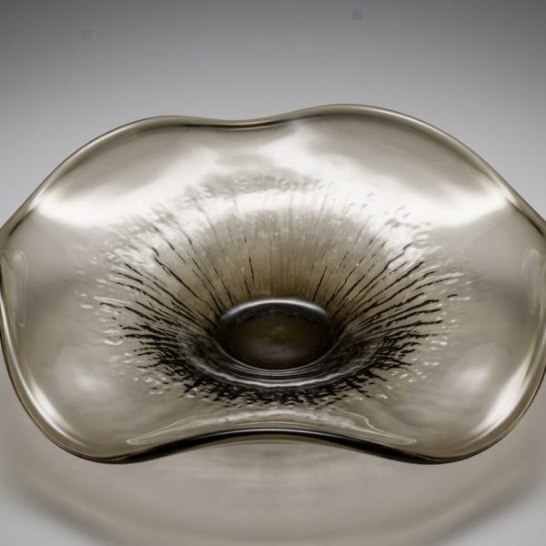 GREY AMBER GLASS PLATE