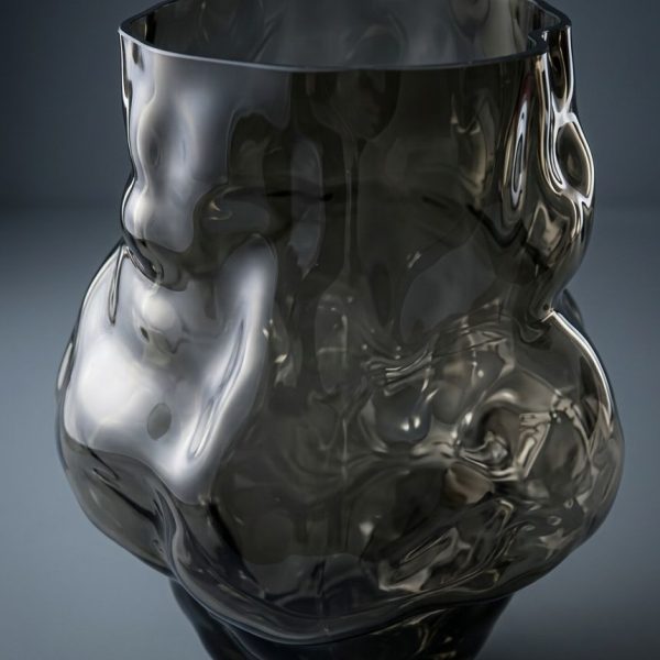 DARK GREY GLASS VASE