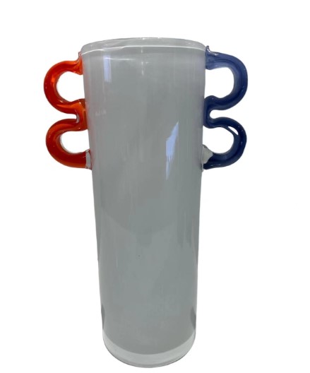 WHITE GLASS VASE