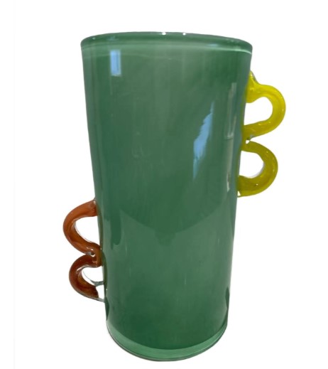 GREEN GLASS VASE