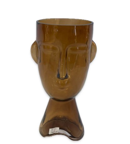BROWN GLASS VASE