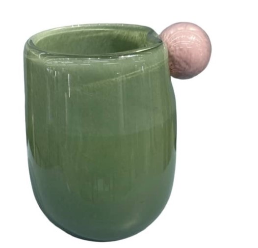 GREEN GLASS VASE