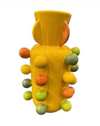 YELLOW BALLS CERAMIC VASE