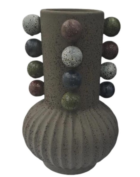 GREY BALLS CERAMIC VASE