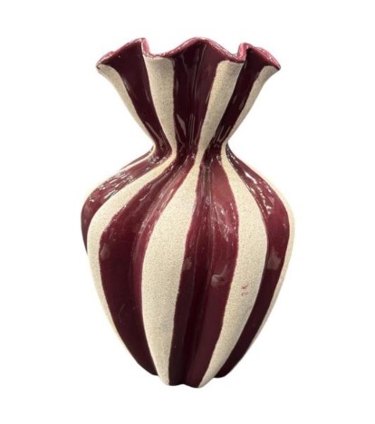 BURGUNDY CERAMIC VASE