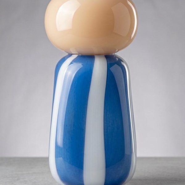 BLUE VASE WITH BALL TOP