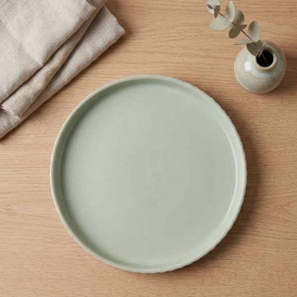 AQUA TAUPE SERVING PLATE STONEWARE