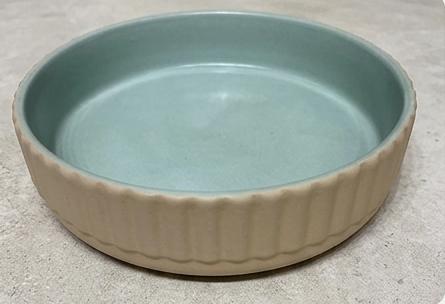 AQUA TAUPE SALAD BOWL STONEWARE