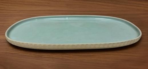 AQUA TAUPE SERVING PLATE STONEWARE