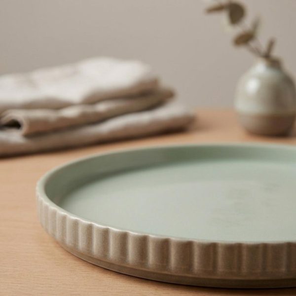 AQUA TAUPE DESERT PLATE STONEWARE