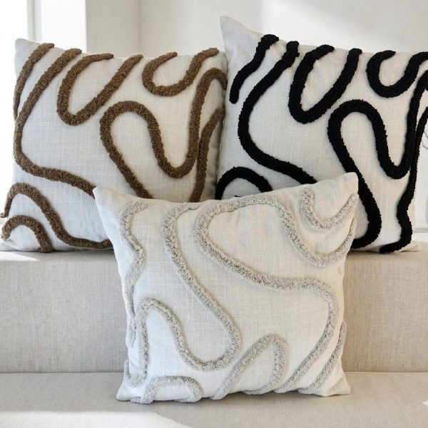 BEIGE-TAUPE-BLACK CUSHION