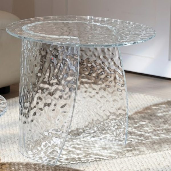 SIDE TABLE WATER EFFECT GLASS