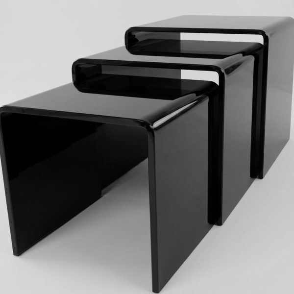 SET OF 3 GLASS SIDE TABLE