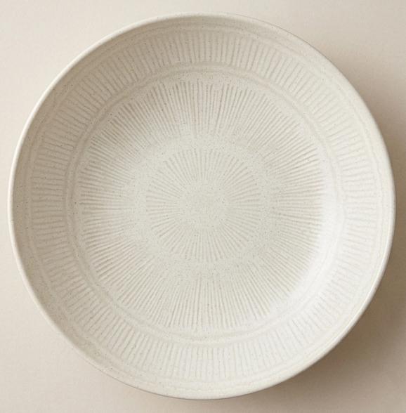 WHITE CREAM DESSERT PLATE STONEWARE