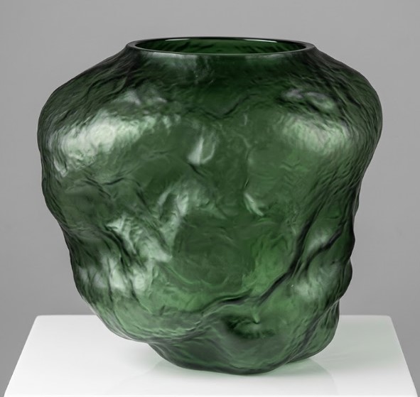 GREEN GLASS VASE