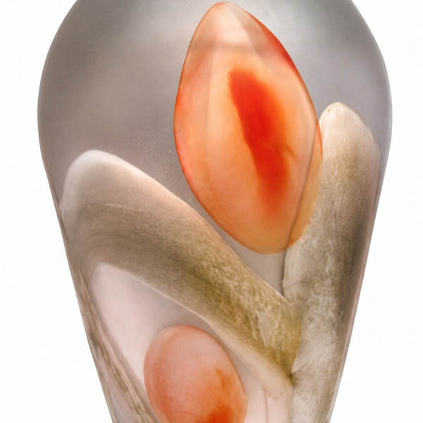 AMBER ORANGE GLASS VASE