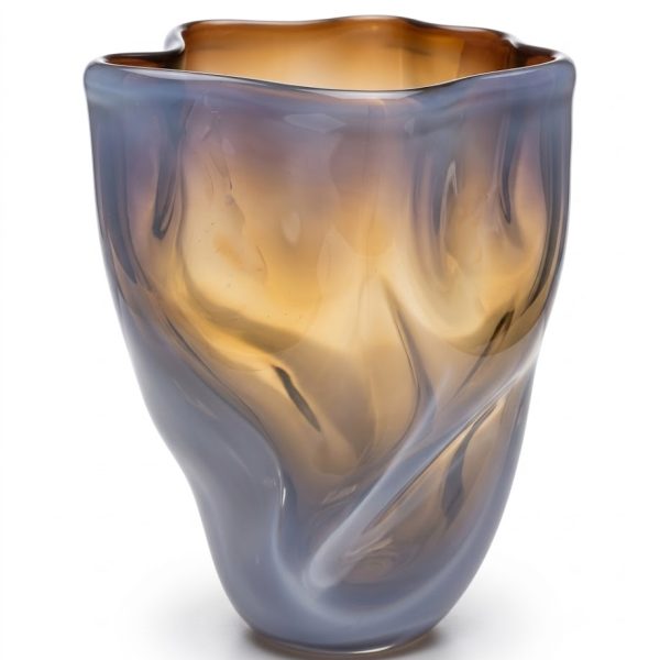 BLUE AMBER GLASS VASE