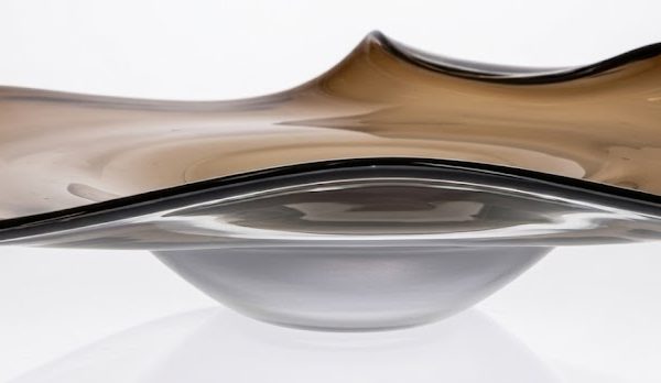 AMBER BLUE GLASS PLATE