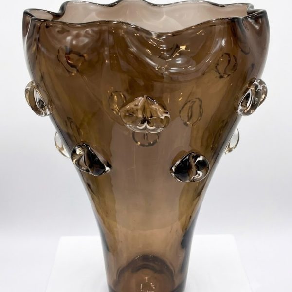 LIGHT BROWN GLASS VASE