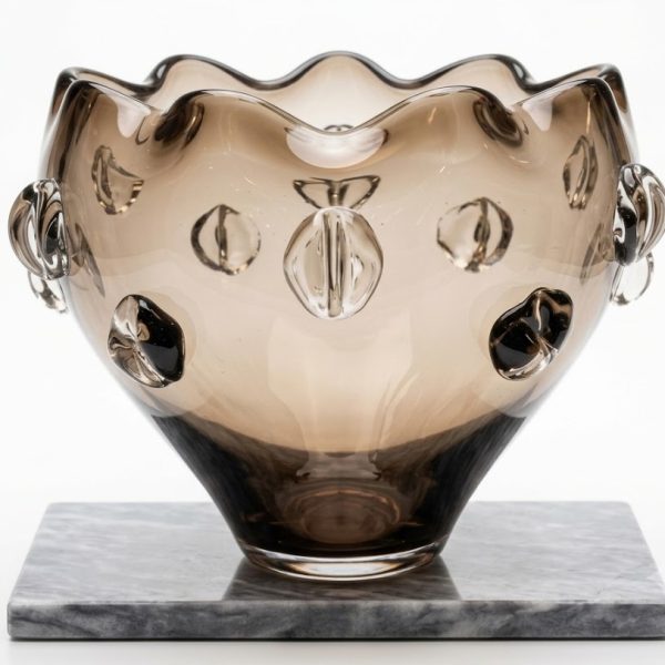 LIGHT BROWN GLASS VASE